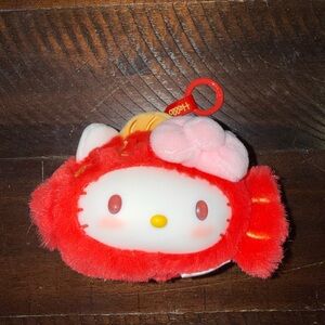 Sanrio Hello Kitty Koi Fish Plush Keychain in Red with Pink Bow